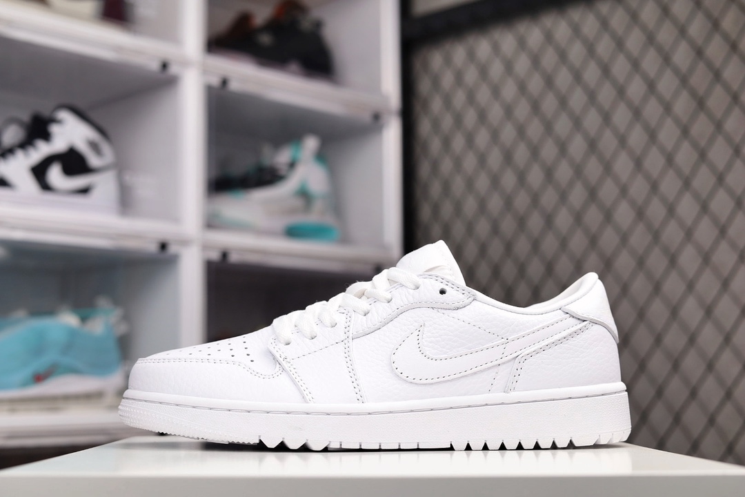H0 NK Air Jordan 1 Low Golf AJ1乔丹一代 高尔夫版 系列低帮经典复古文化休闲运动鞋 采用软质牛培皮革鞋面材质 中底注胶孔内置真Sole气垫 配置全新锯齿防滑耐磨橡胶大底885RC