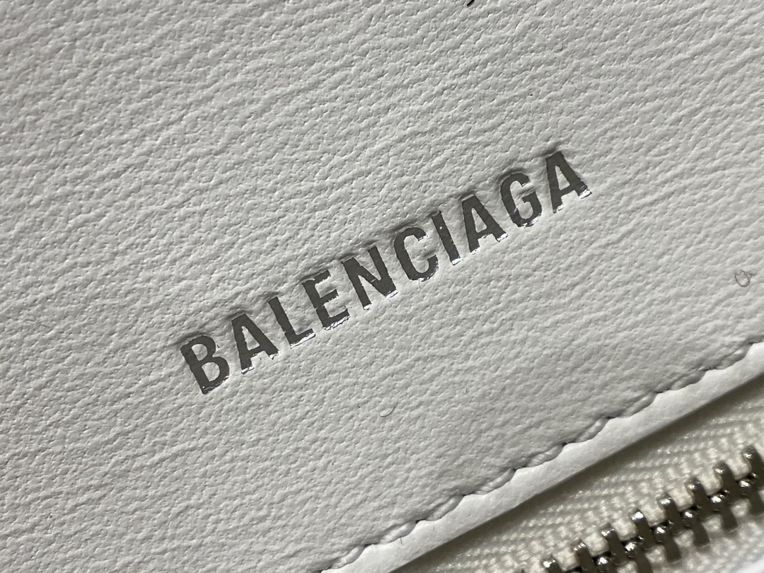 Balenciaga Hourglass S 23CM 平纹纹沙漏包 593546奶白色/白扣