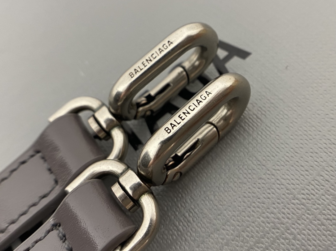 Balenciaga Hourglass S 23CM 平纹纹沙漏包 593546灰色/银扣