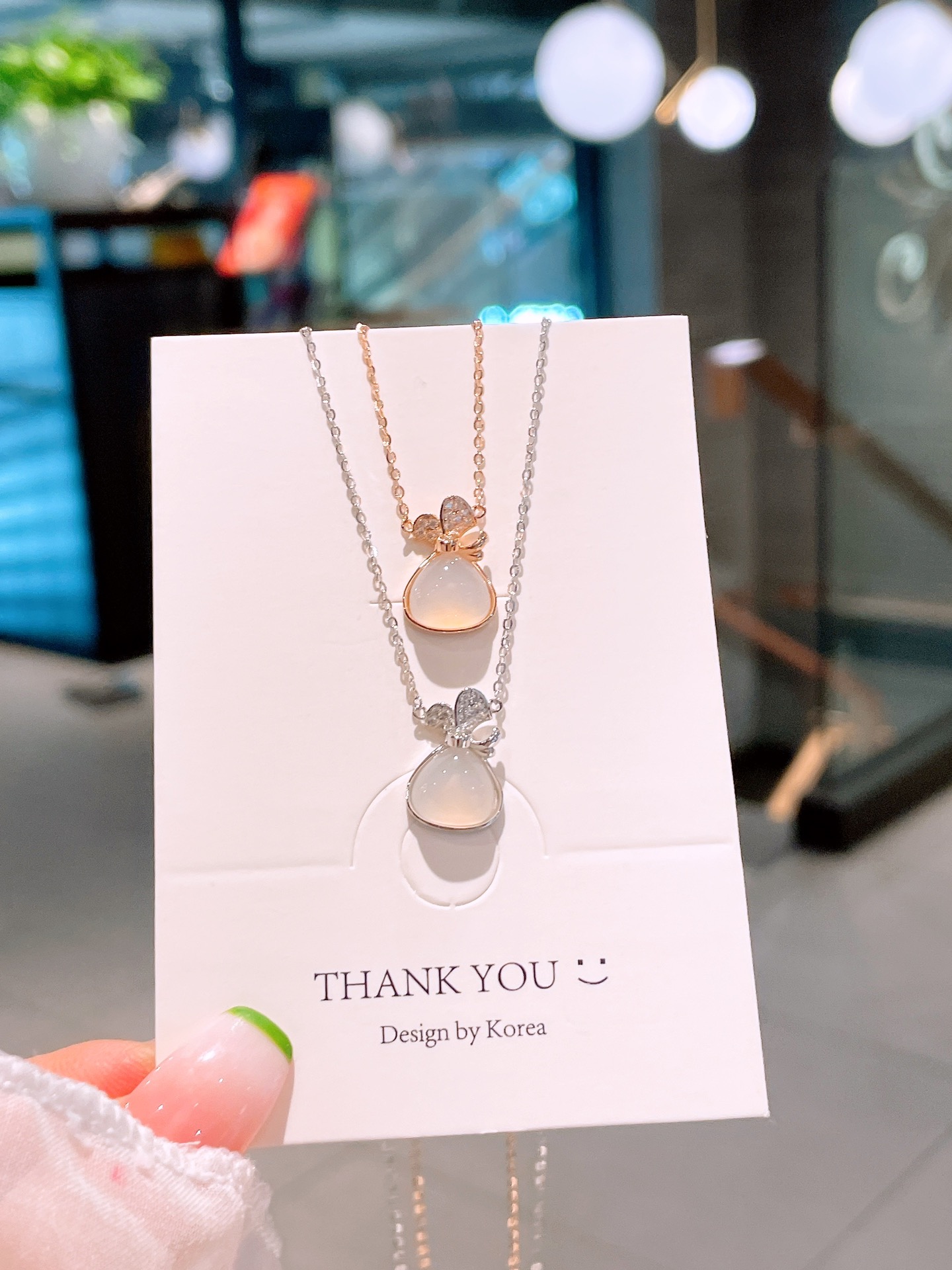 High Polish Silver Necklace Korean Style Valentine's Day Gold