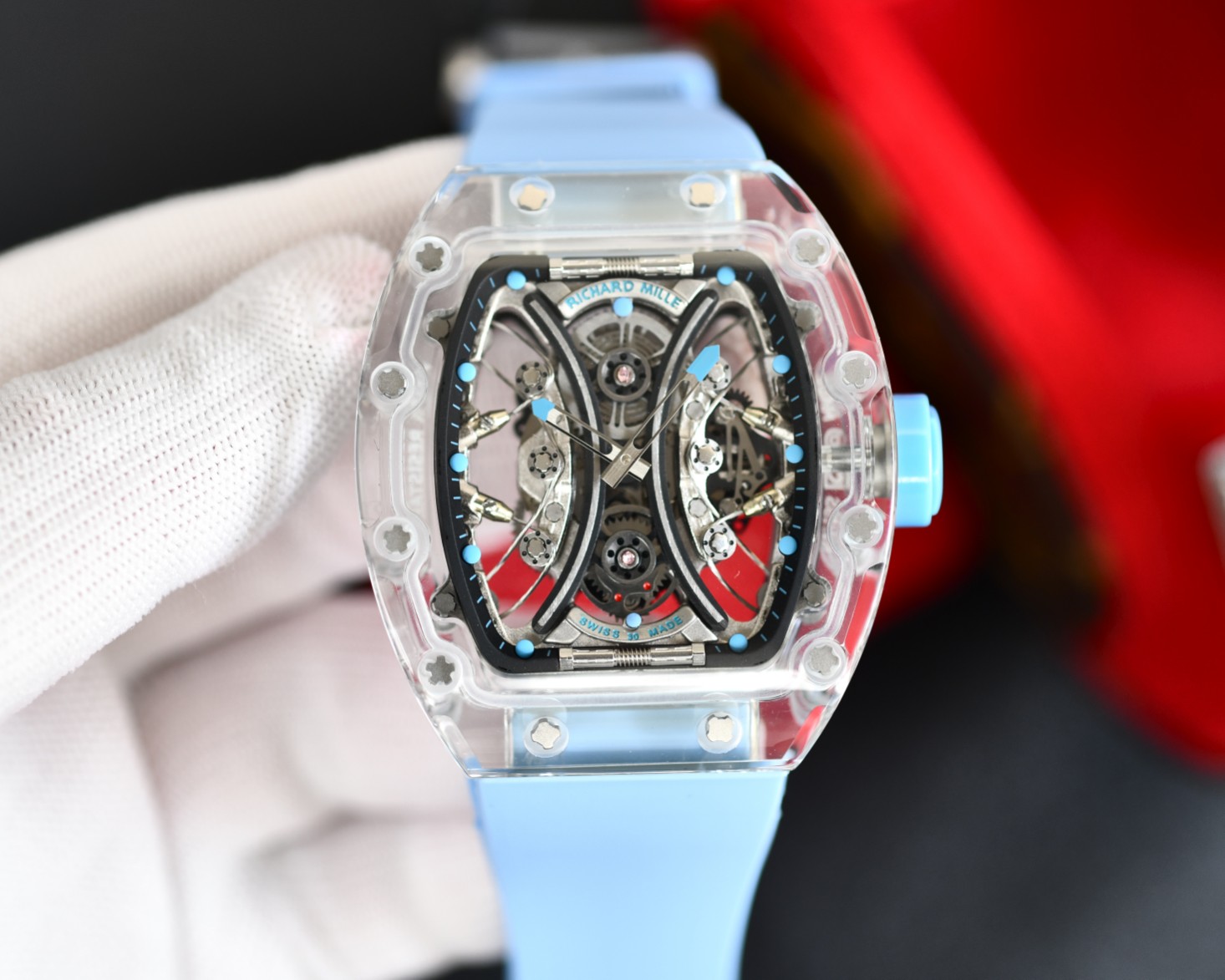 Top Quality Replica
 Richard Mille Watch Fake Cheap best online
 Openwork Rubber Mechanical Movement Strap