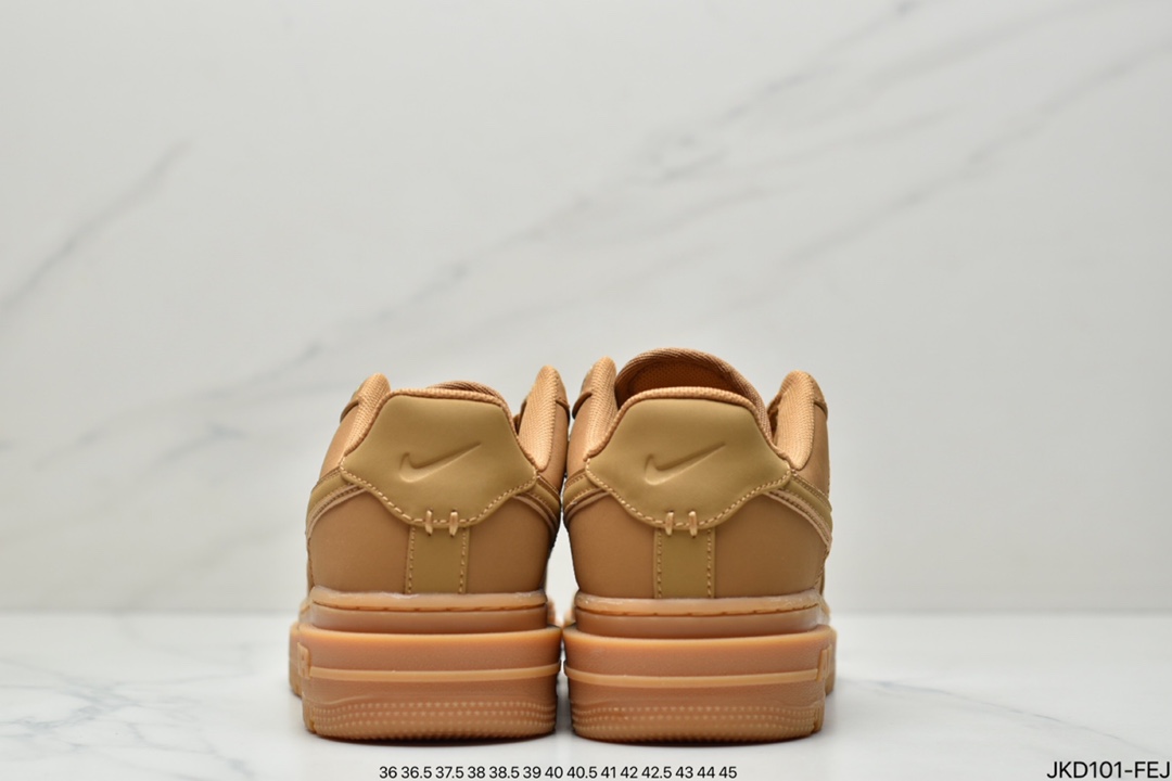 160 Nike Air Force 1 Low Luxe”Black/Gum”空军一号改良防滑厚底低帮百搭休闲运动板鞋DB4109