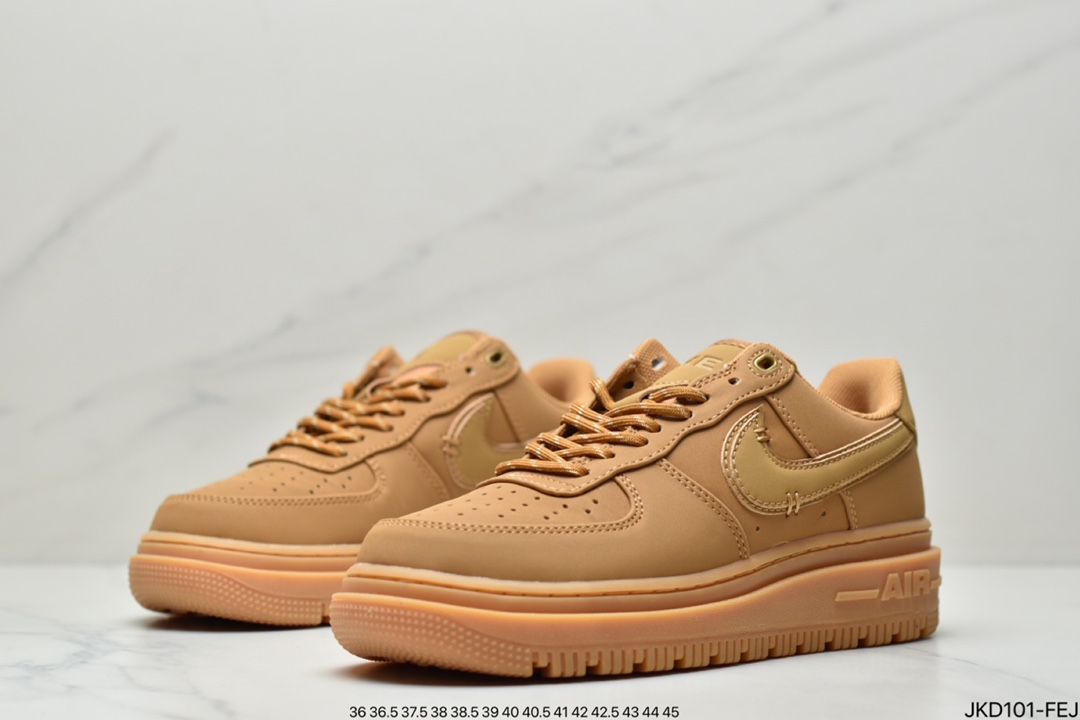 160 Nike Air Force 1 Low Luxe”Black/Gum”空军一号改良防滑厚底低帮百搭休闲运动板鞋DB4109