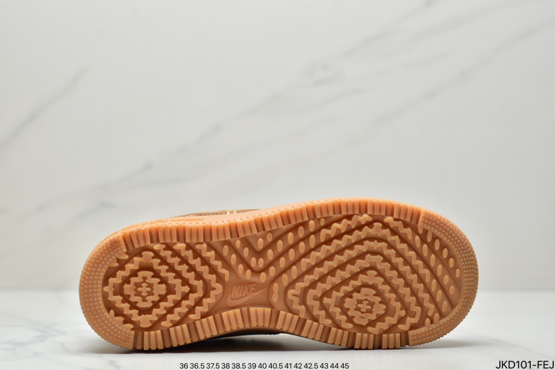 160 Nike Air Force 1 Low Luxe”Black/Gum”空军一号改良防滑厚底低帮百搭休闲运动板鞋DB4109