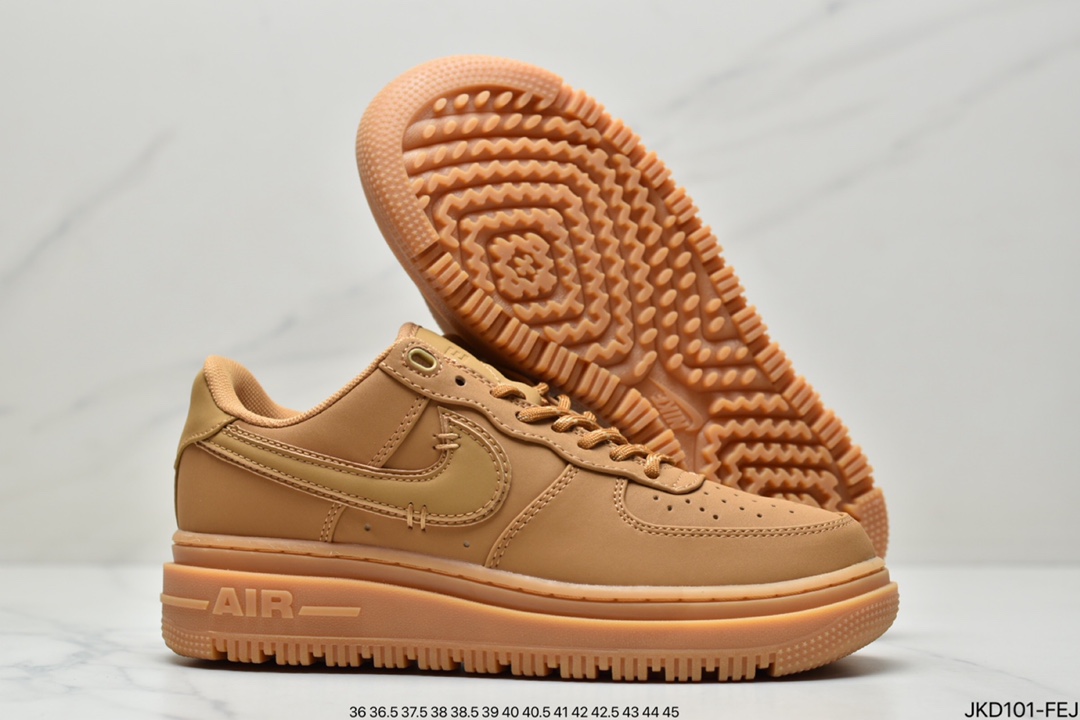 160 Nike Air Force 1 Low Luxe”Black/Gum”空军一号改良防滑厚底低帮百搭休闲运动板鞋DB4109