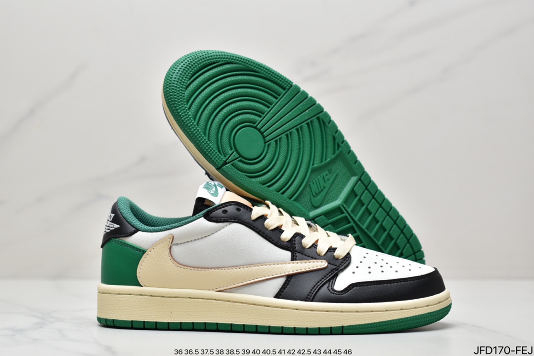170 乔丹/Air Jordanaj1 Travis Scott x Air Jordan 1 Low 拖鞋乔1低帮联名TS低帮倒钩深棕CQ4277