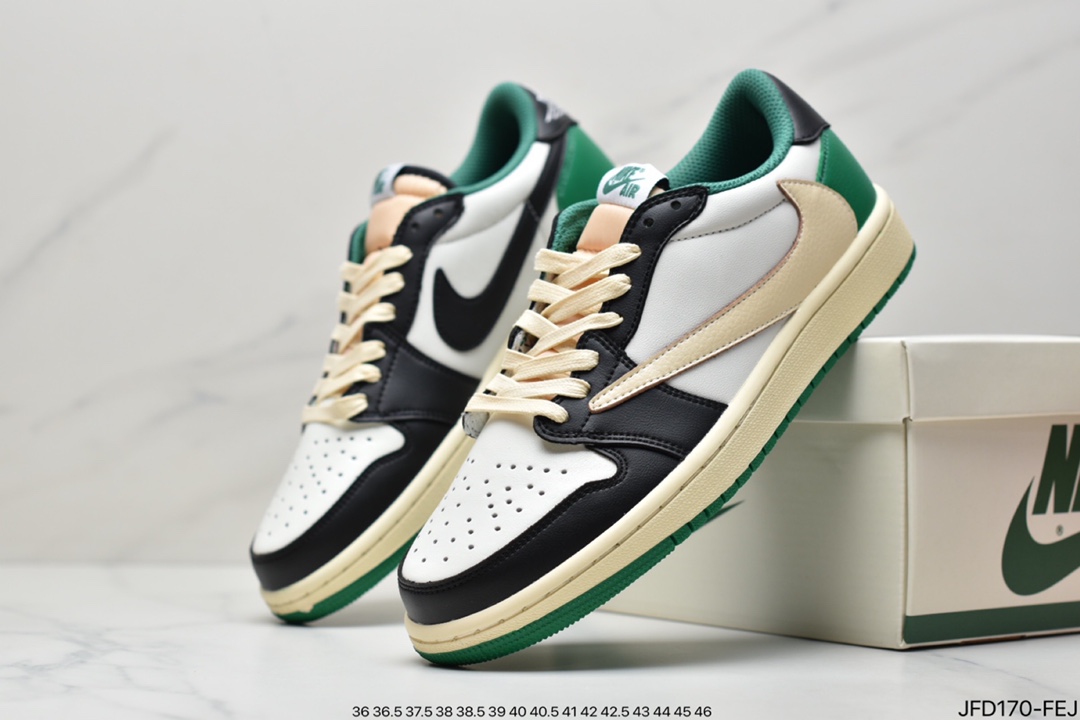 170 乔丹/Air Jordanaj1 Travis Scott x Air Jordan 1 Low 拖鞋乔1低帮联名TS低帮倒钩深棕CQ4277