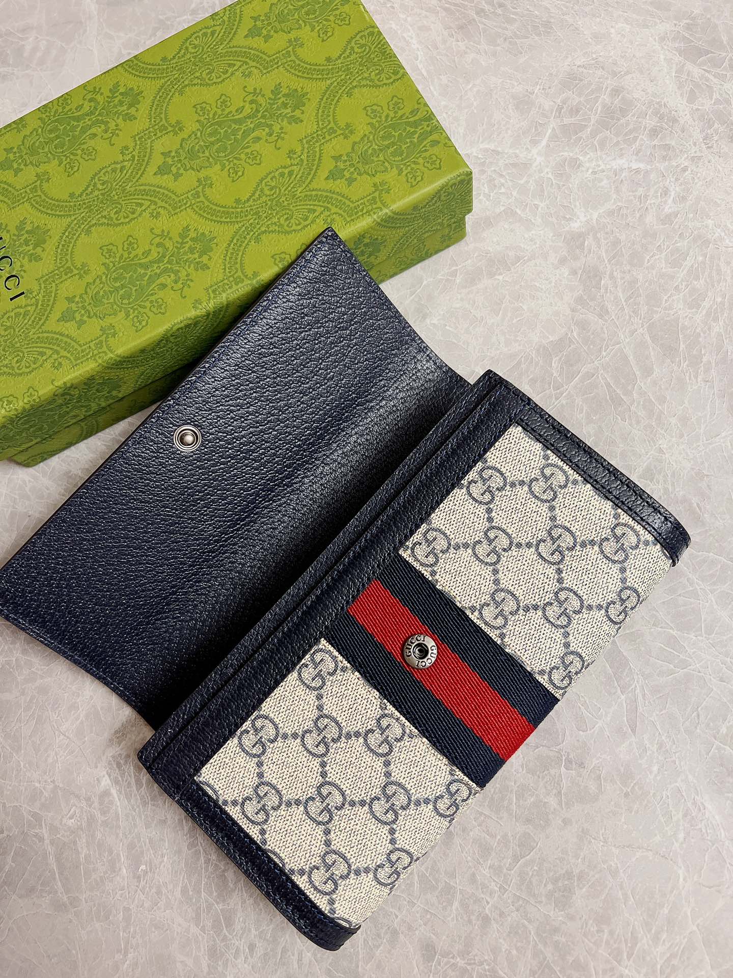 Luxury GG Supreme Wheat Ophidia Series PVC Wallet with Signature Double G - 图片 4