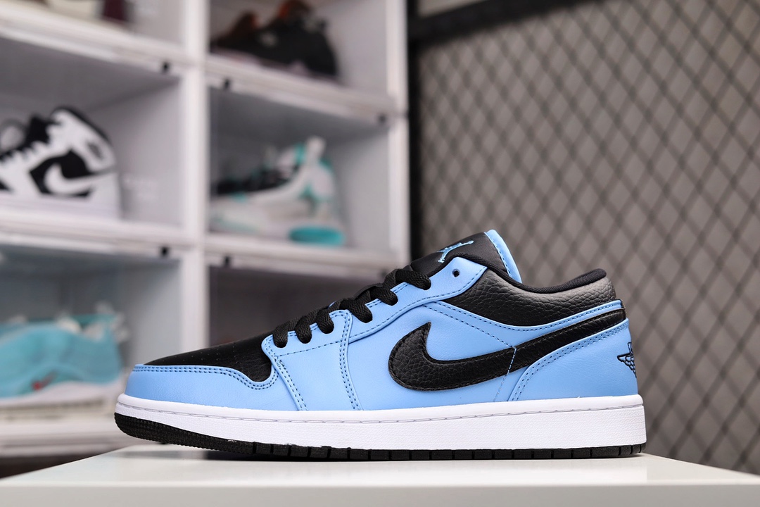 H0 Air Jordan AJ1 Low 低帮 蓝黑 原厂皮料 原厂内置全掌气垫 A模大底 鞋舌AJ原厂专用牛津布+AJ专用反口珍珠布+原厂无杂质高弹内里海棉 特殊封边弹力鞋带 原鞋开模 拒绝公底 购置公司同步原材料 都有细节还原95%全网最高版本 原汁原味 忠于原版885RC