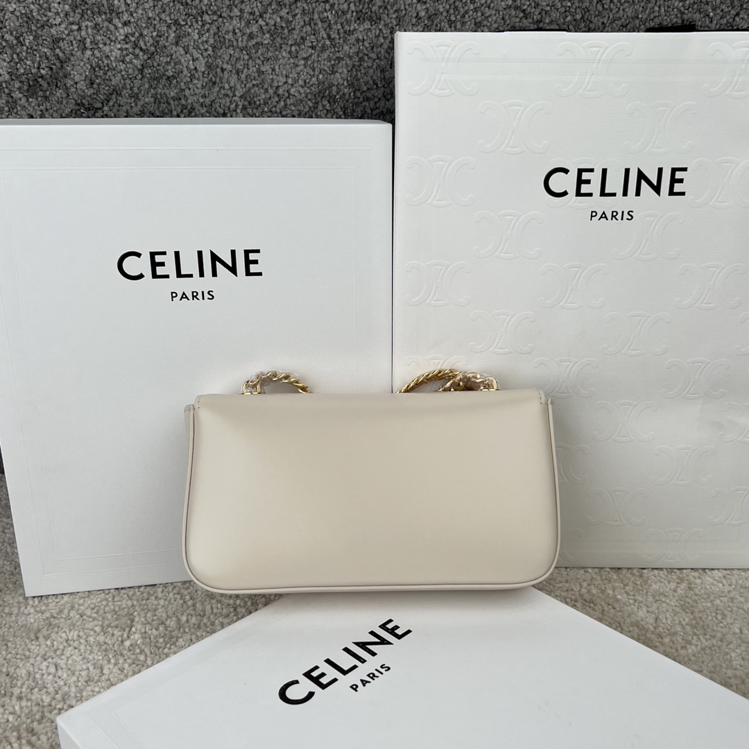 TRIOMPHE 亮泽牛皮革链条肩背包，尺寸20.5x10.5x4 cm ，牛皮革，羊皮衬里，肩背编码