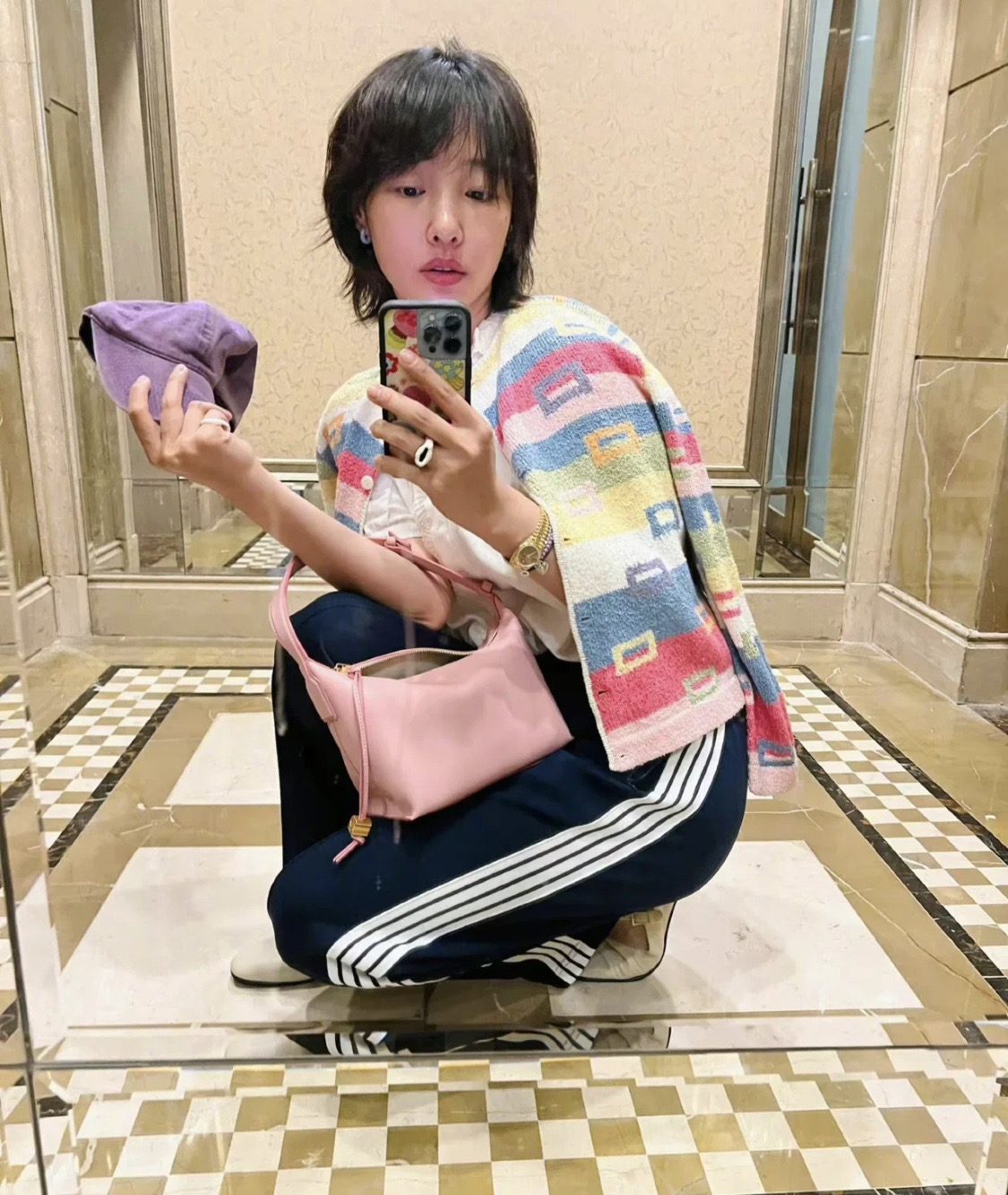 LOEWE罗意威 520情人节限定款 cubi全皮饭盒包 0559粉