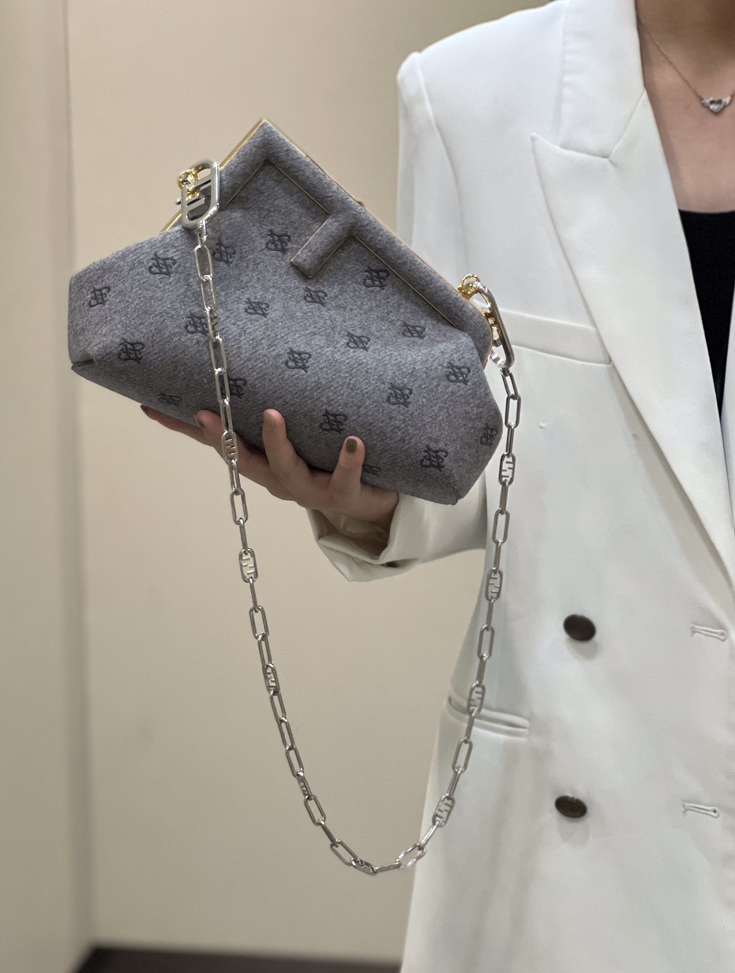 Fendi Gray small size upper body picture Missed the thigh shot at special price