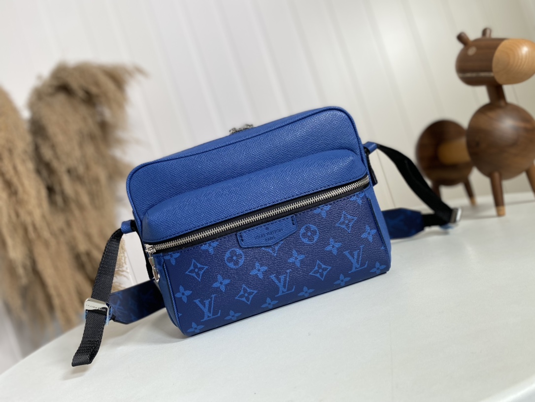 Louis Vuitton LV Outdoor Messenger Bags Black Blue Monogram Canvas Spring/Summer Collection M30242
