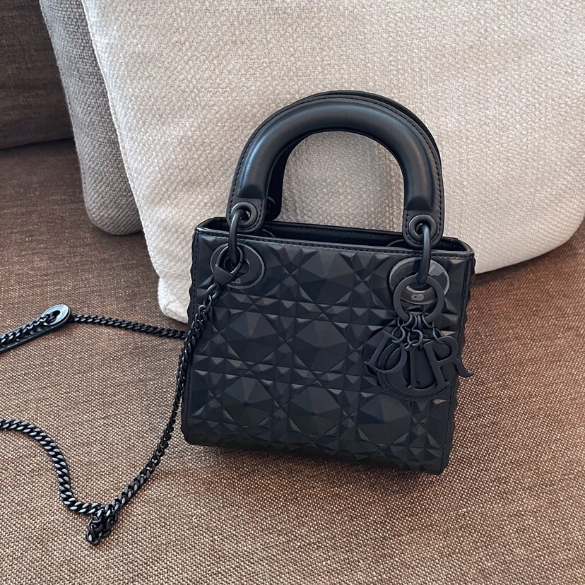 Replica 1:1 High Quality
 Dior Lady Handbags Crossbody & Shoulder Bags Black Cowhide