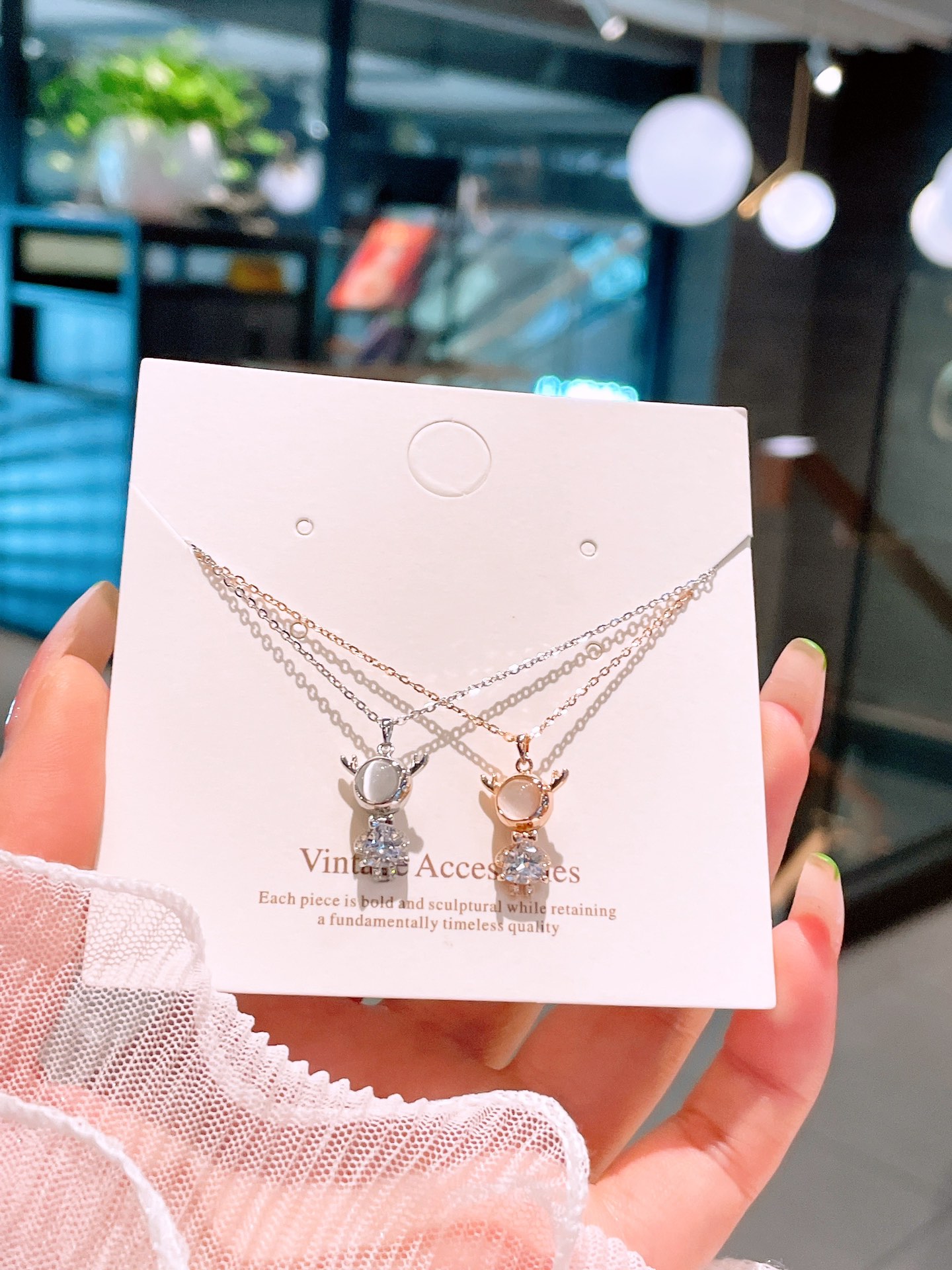 可愛いファインシルバーネックレスゴールド 春節