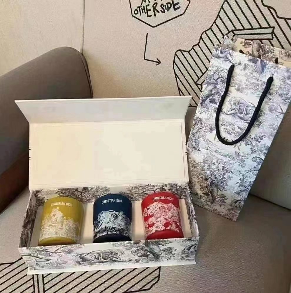 Dior Scented Candle Set - 3 x 250g with Gift Bag, Toile de Jouy Design 5 i1653996820 2529 3