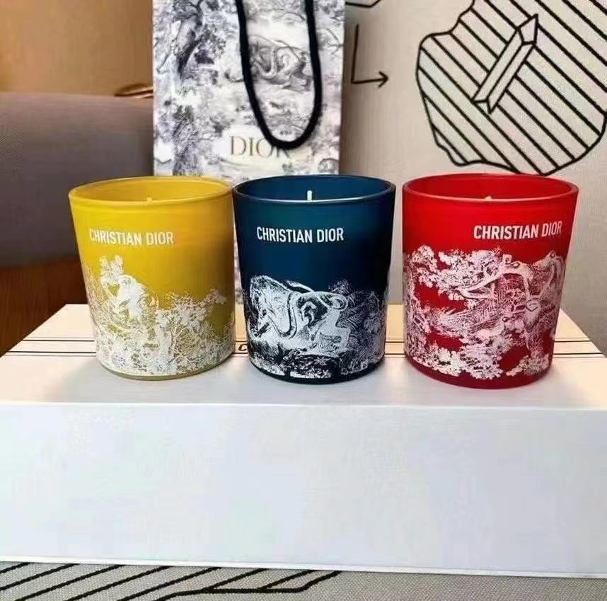 Dior Scented Candle Set - 3 x 250g with Gift Bag, Toile de Jouy Design 7 i1653996820 3829 5