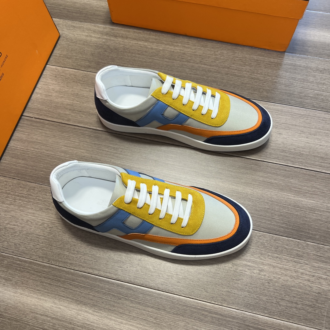 HERMES爱马仕 P I5 -高端品质 原单-原版反绒小牛皮-手掌纹牛皮·品牌帆布布匹车缝品牌H图腾-内里·垫脚：顶级牛皮-原版TPR·橡胶·双色成型大底-优质反绒牛皮/品牌帆布：凸显高端·贵气·档次-