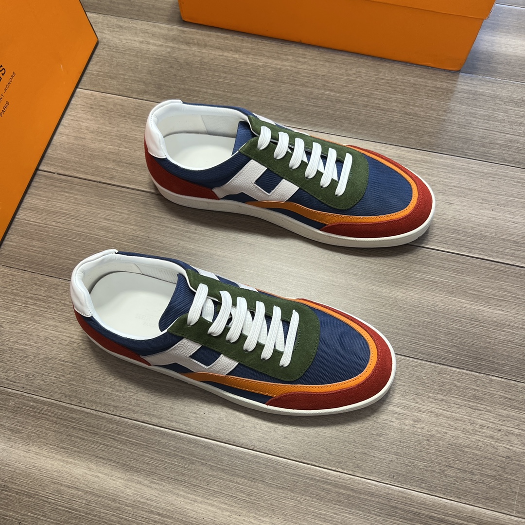 HERMES爱马仕 P I5 -高端品质 原单-原版反绒小牛皮-手掌纹牛皮·品牌帆布布匹车缝品牌H图腾-内里·垫脚：顶级牛皮-原版TPR·橡胶·双色成型大底-优质反绒牛皮/品牌帆布：凸显高端·贵气·档次-