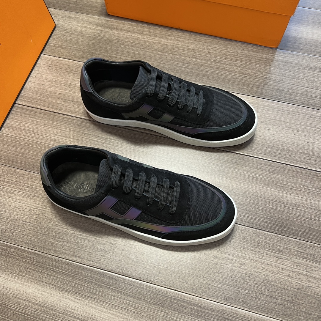 HERMES爱马仕 P is I5 -高端品质 原单-原版反绒小牛皮-手掌纹牛皮·品牌帆布布匹车缝品牌H图腾-内里·垫脚：顶级牛皮-原版TPR·橡胶·双色成型大底-优质反绒牛皮/品牌帆布：凸显高端·贵气·档次-