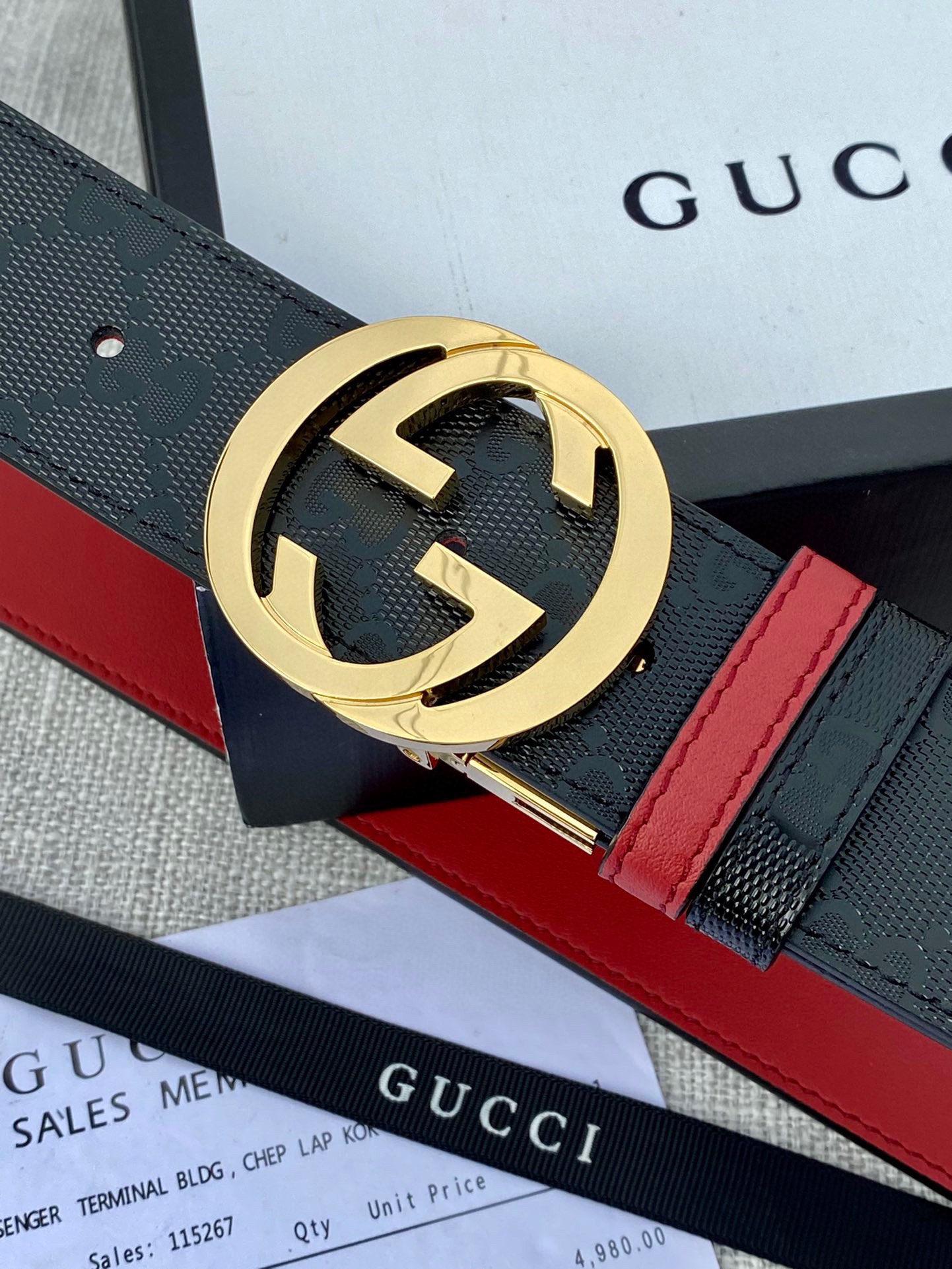 宽度4.0cmgucci最新款双面腰