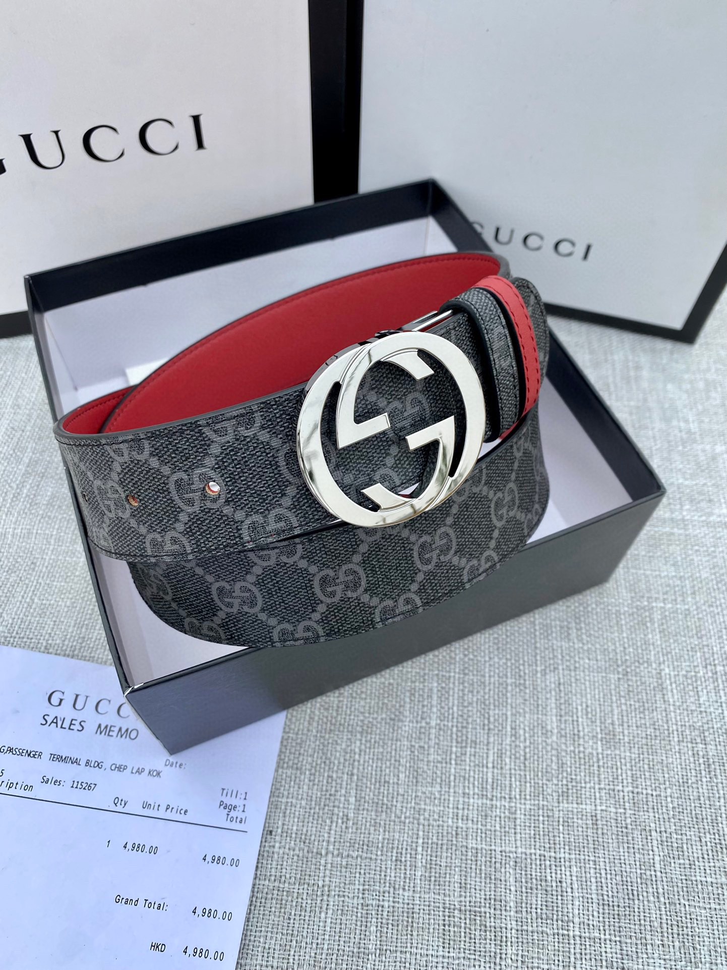 宽度4.0cmgucci最新款双面腰