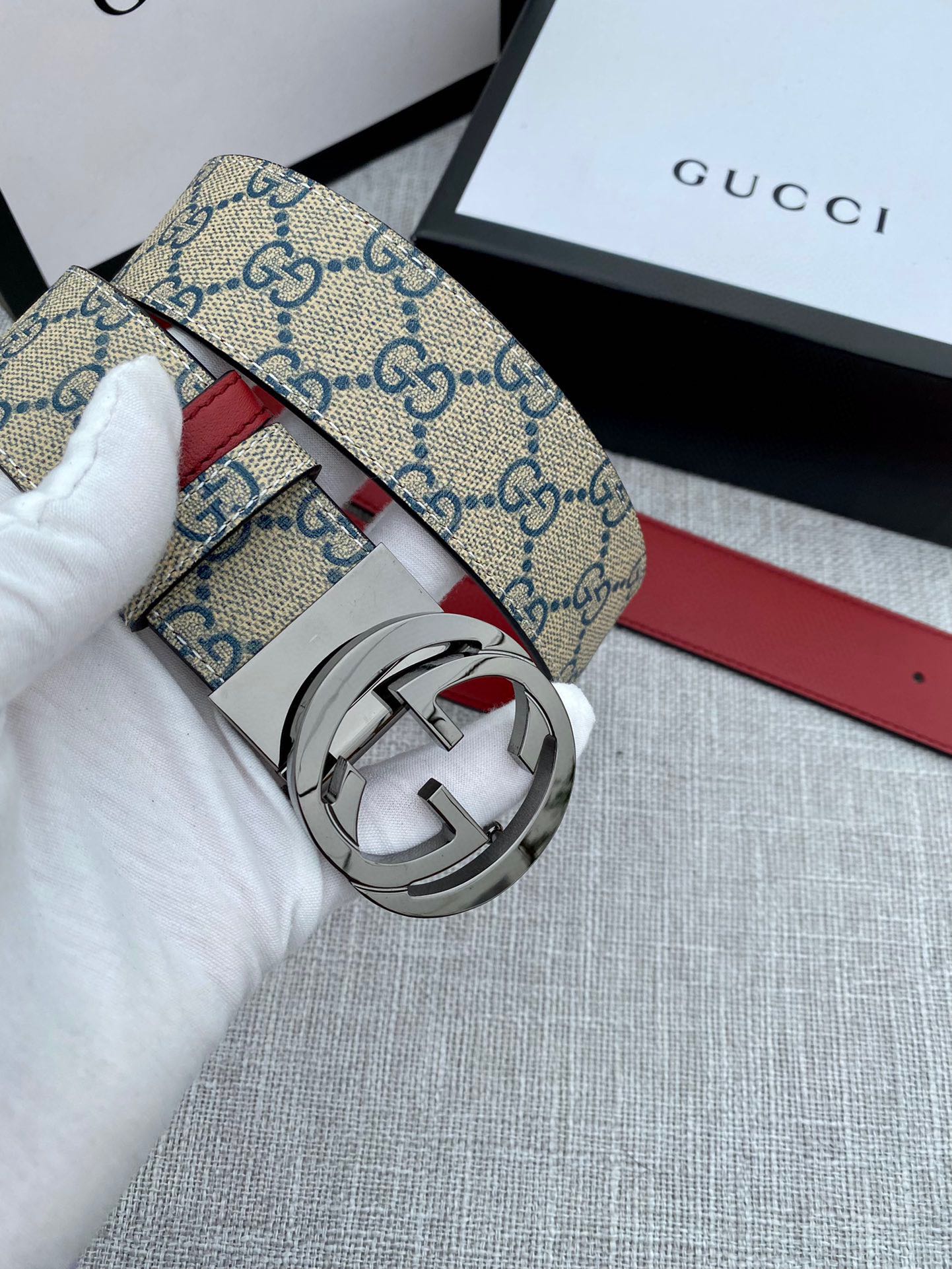 宽度4.0cmgucci最新款双面腰
