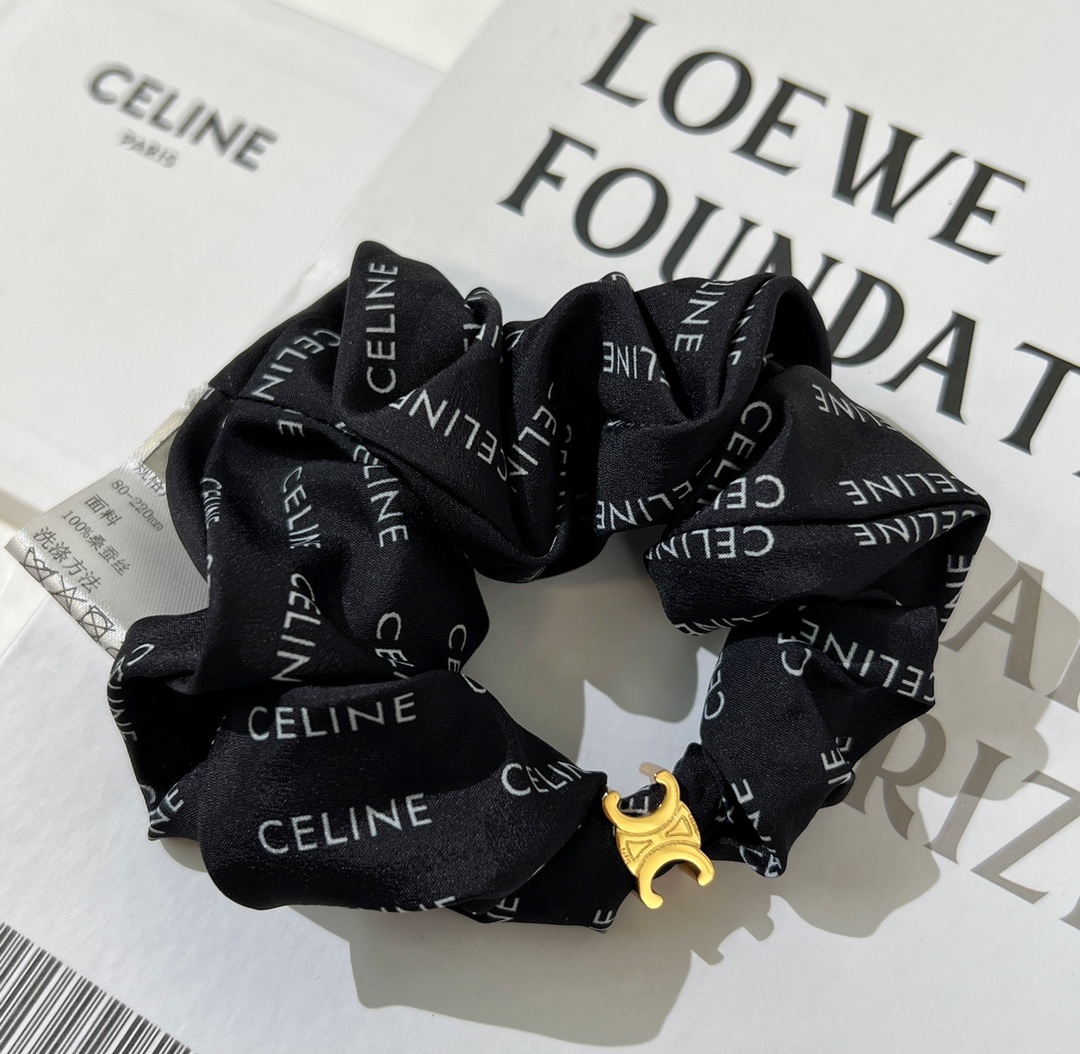 Celine赛琳凯旋门桑蚕丝发绳发带