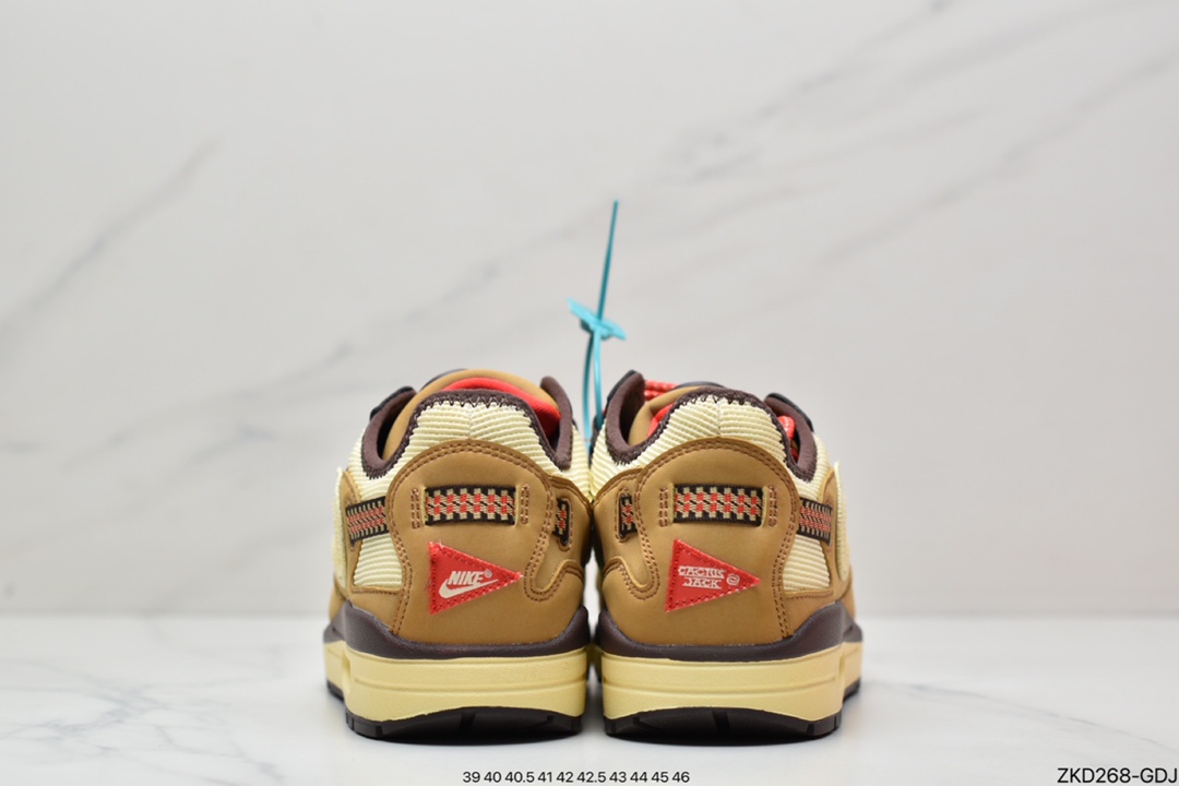 270 Travis Scott x Nike Air Max 1”Cactus Jack”改版款低帮“深棕麦黄米倒钩”DO9392-701