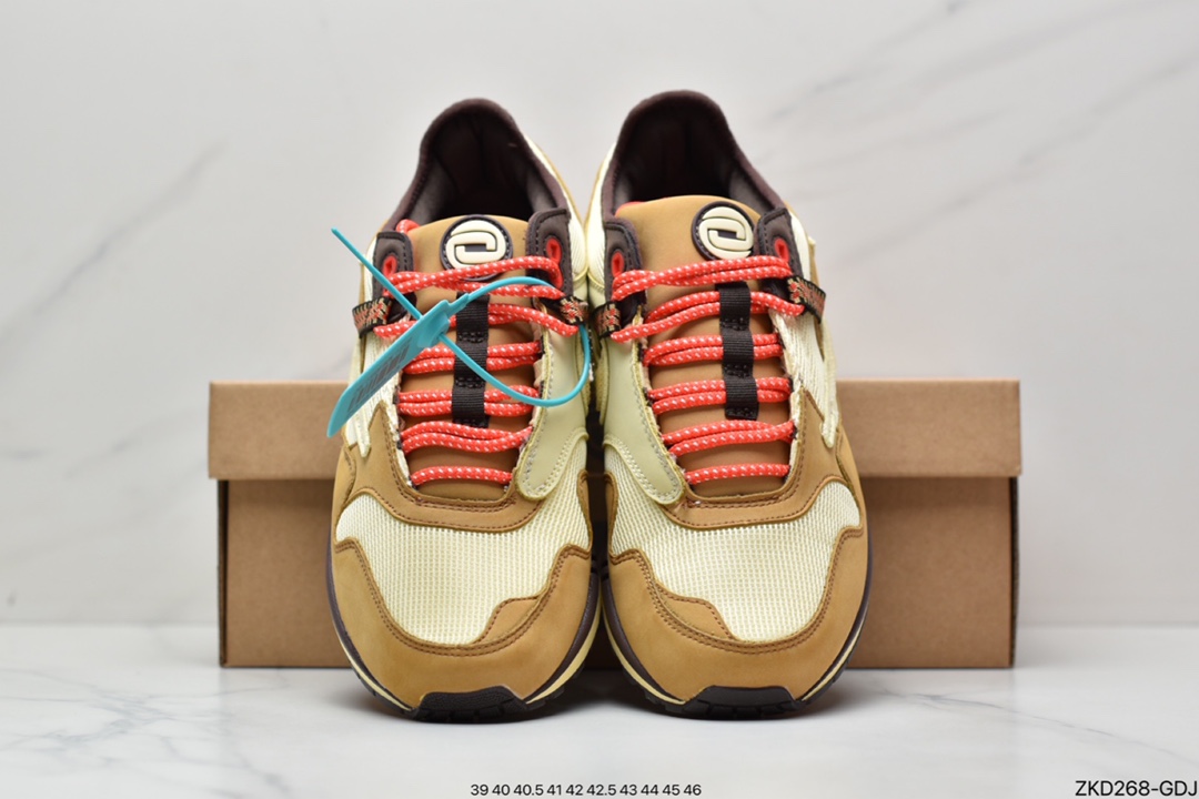 270 Travis Scott x Nike Air Max 1”Cactus Jack”改版款低帮“深棕麦黄米倒钩”DO9392-701