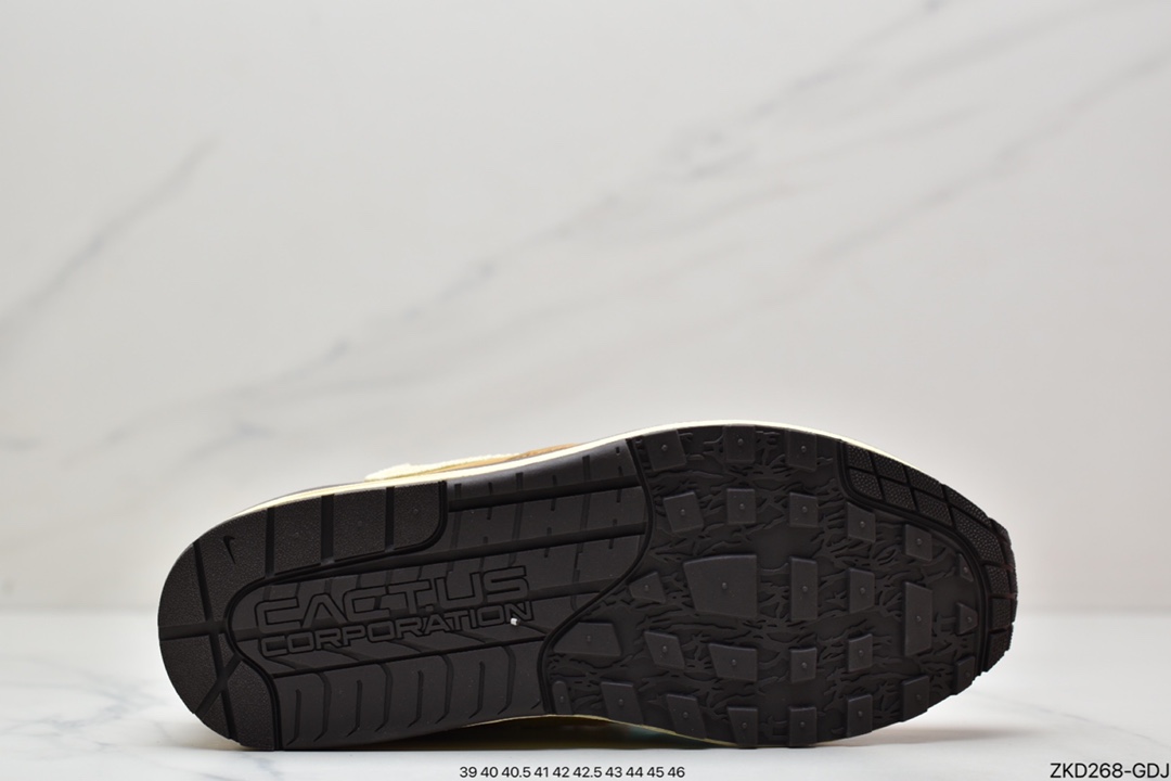 270 Travis Scott x Nike Air Max 1”Cactus Jack”改版款低帮“深棕麦黄米倒钩”DO9392-701