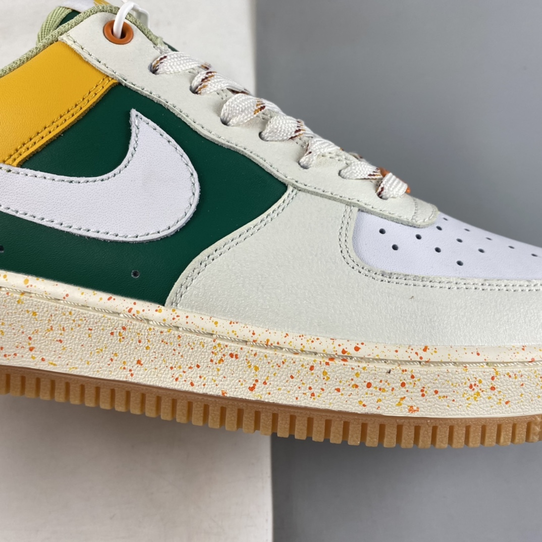 P190  Nike Air Force 1’07 Low 白黄绿拼色 空军一号低帮休闲板鞋 DQ5085-111