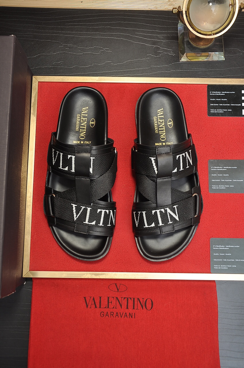 Valentino Shoes Slippers Lattice Cowhide PU