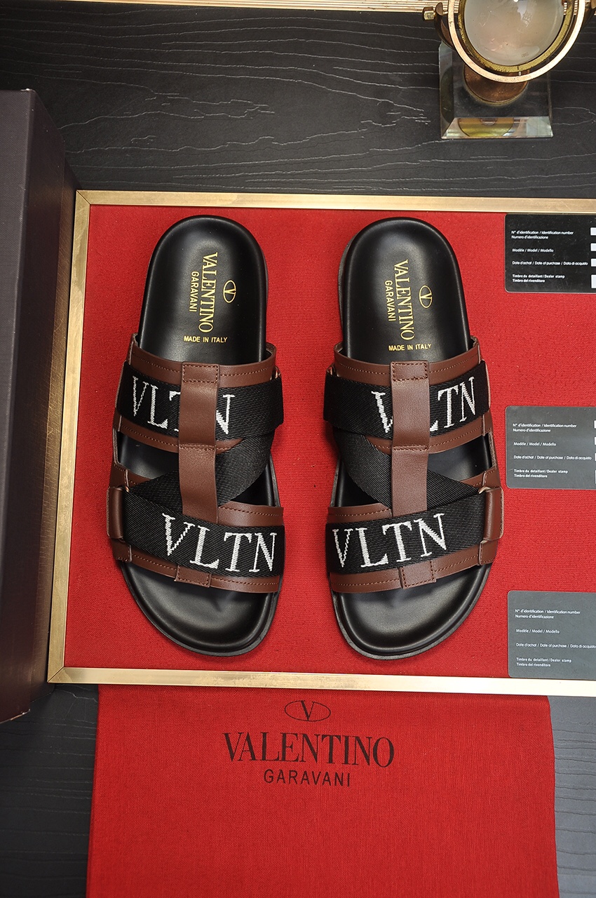 Valentino Shoes Slippers Lattice Cowhide PU