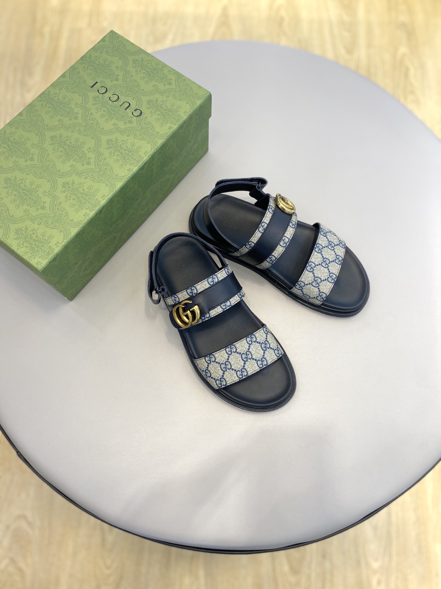 Gucci Men's Slide Sandals with Iconic GG Pattern and Adjustable Straps 4 i1654062486 4342 2