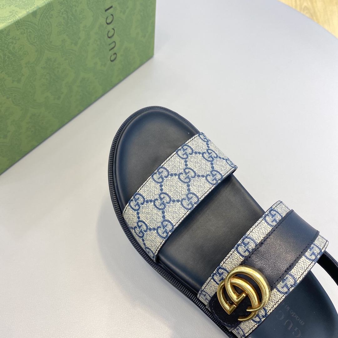 Gucci Men's Slide Sandals with Iconic GG Pattern and Adjustable Straps 8 i1654062486 661 6