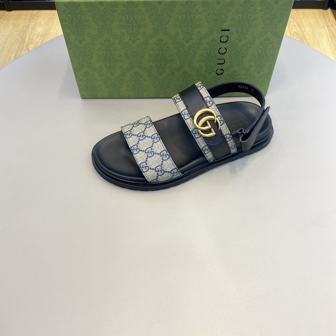 Gucci Men's Slide Sandals with Iconic GG Pattern and Adjustable Straps 6 i1654062486 8162 4