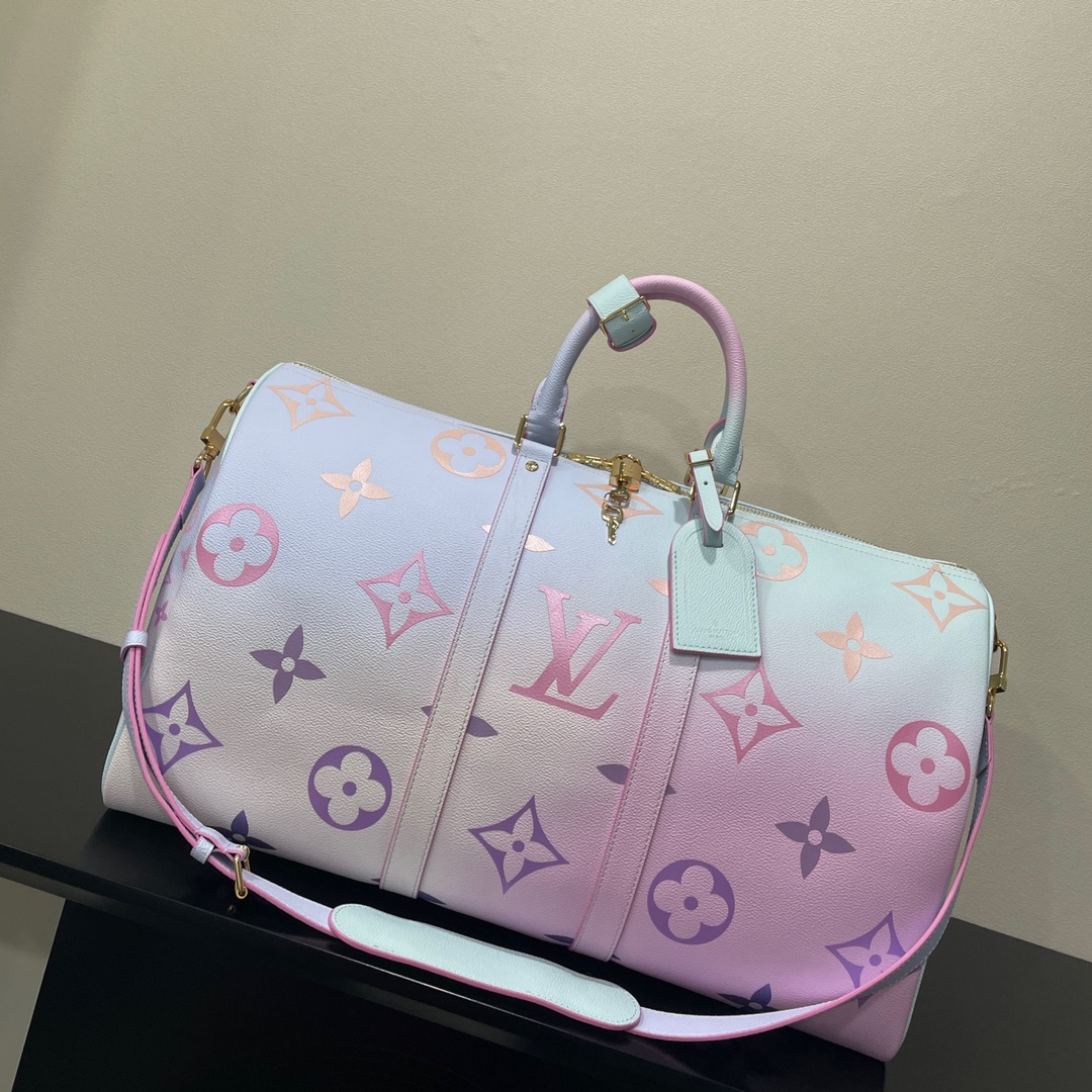 Louis Vuitton LV Keepall Travel Bags Pink Monogram Canvas Spring Collection M59943