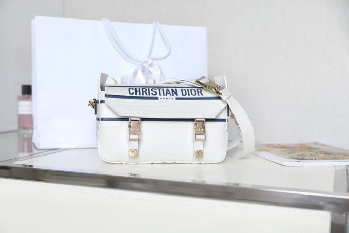 Dior Messenger Bags Blue White Cowhide Fashion