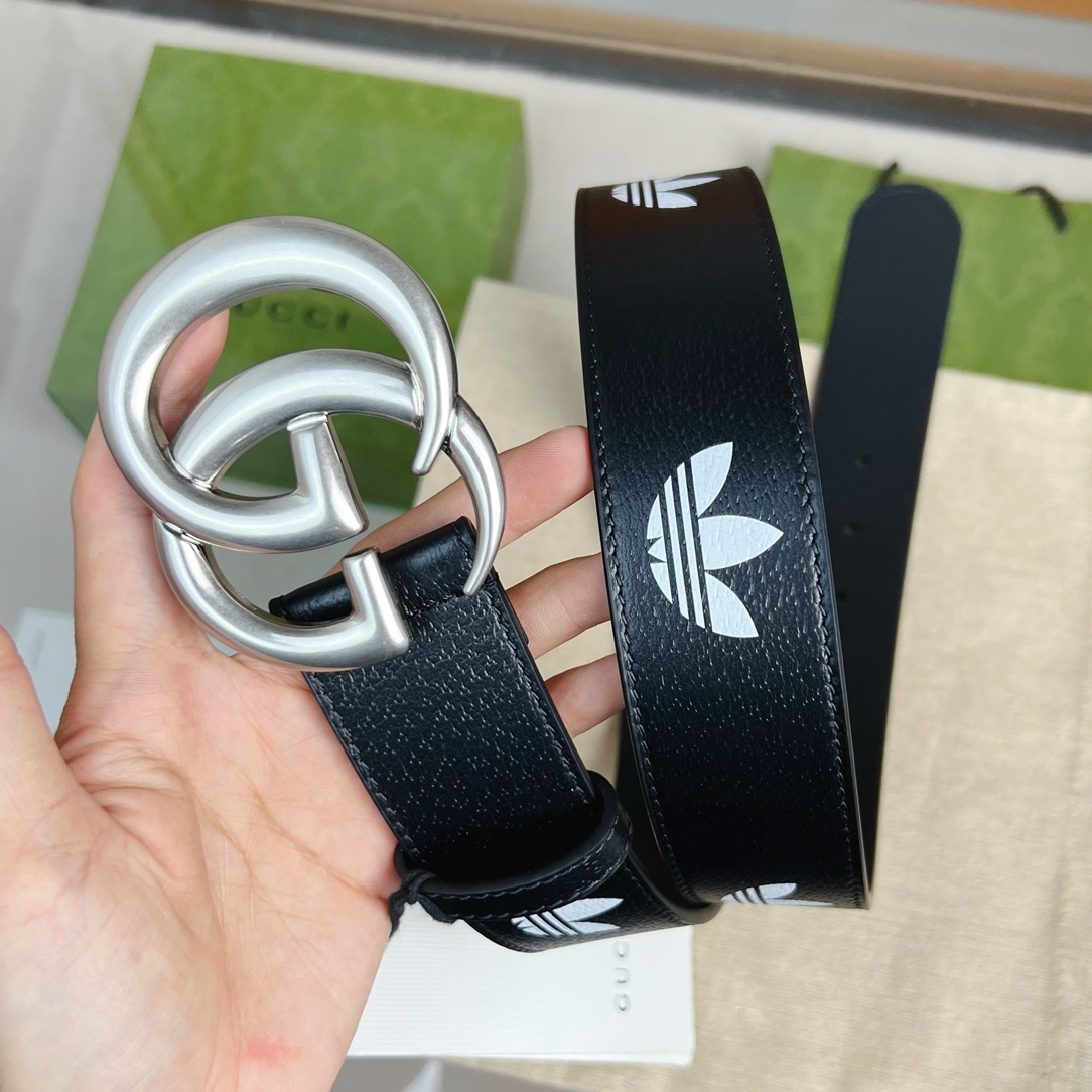 Adidas x Gucci Joint Series: GG Marmont Belt with Trefoil Stamp - 图片 4