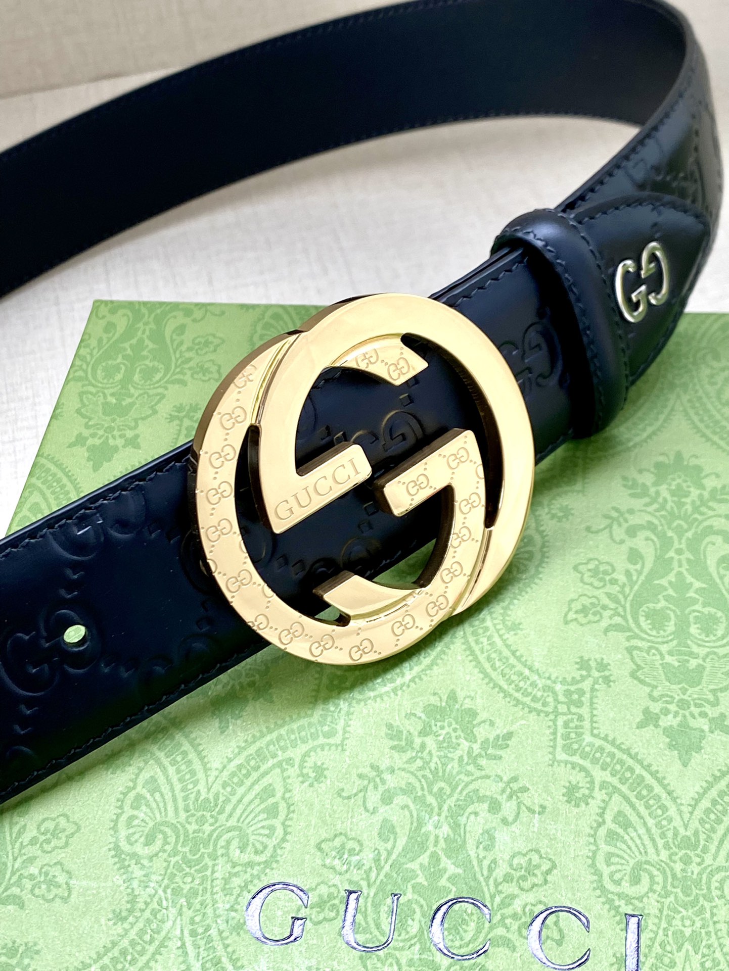 宽度4.0cmGUCCI互扣式双G带