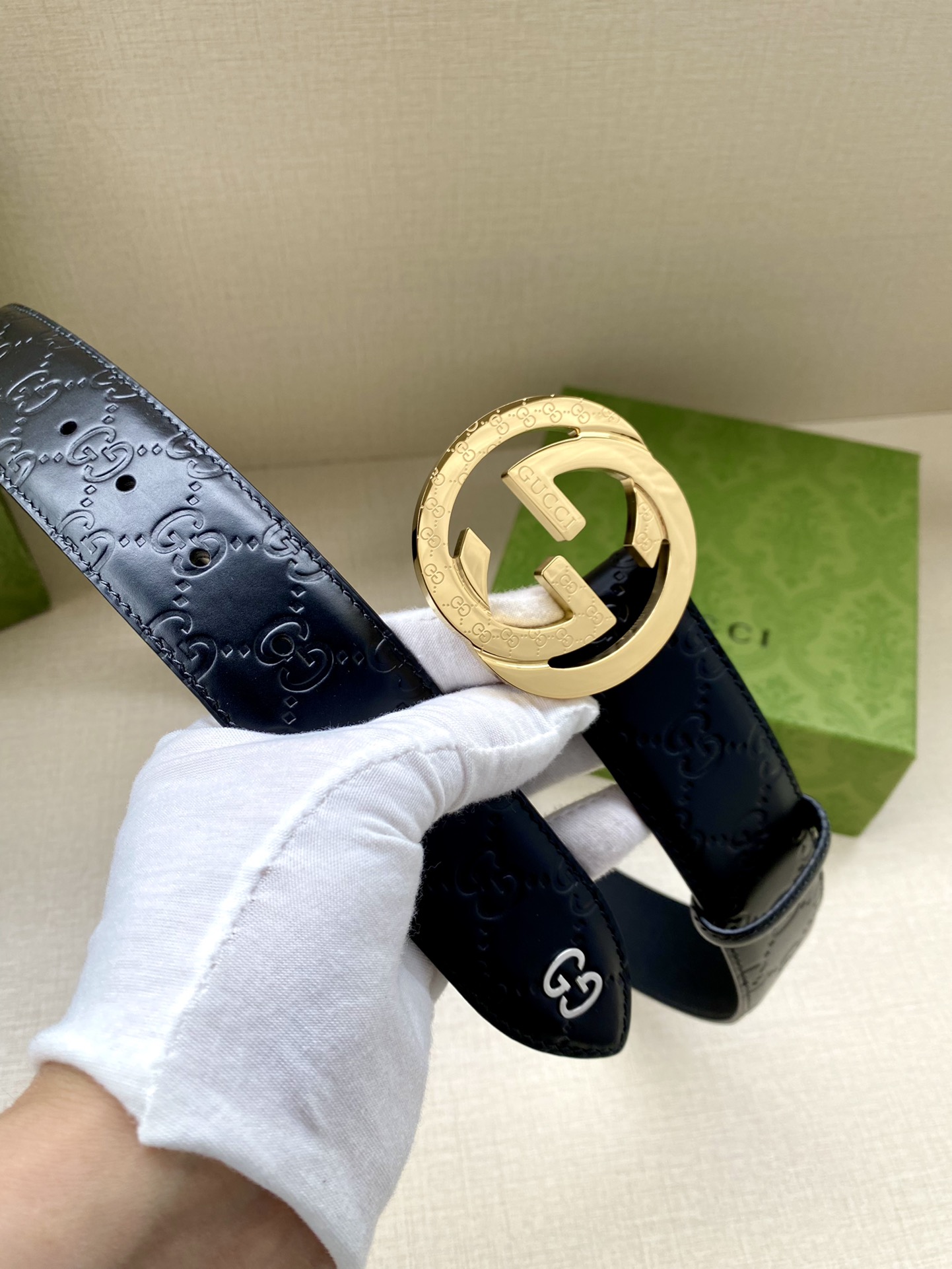 宽度4.0cmGUCCI互扣式双G带
