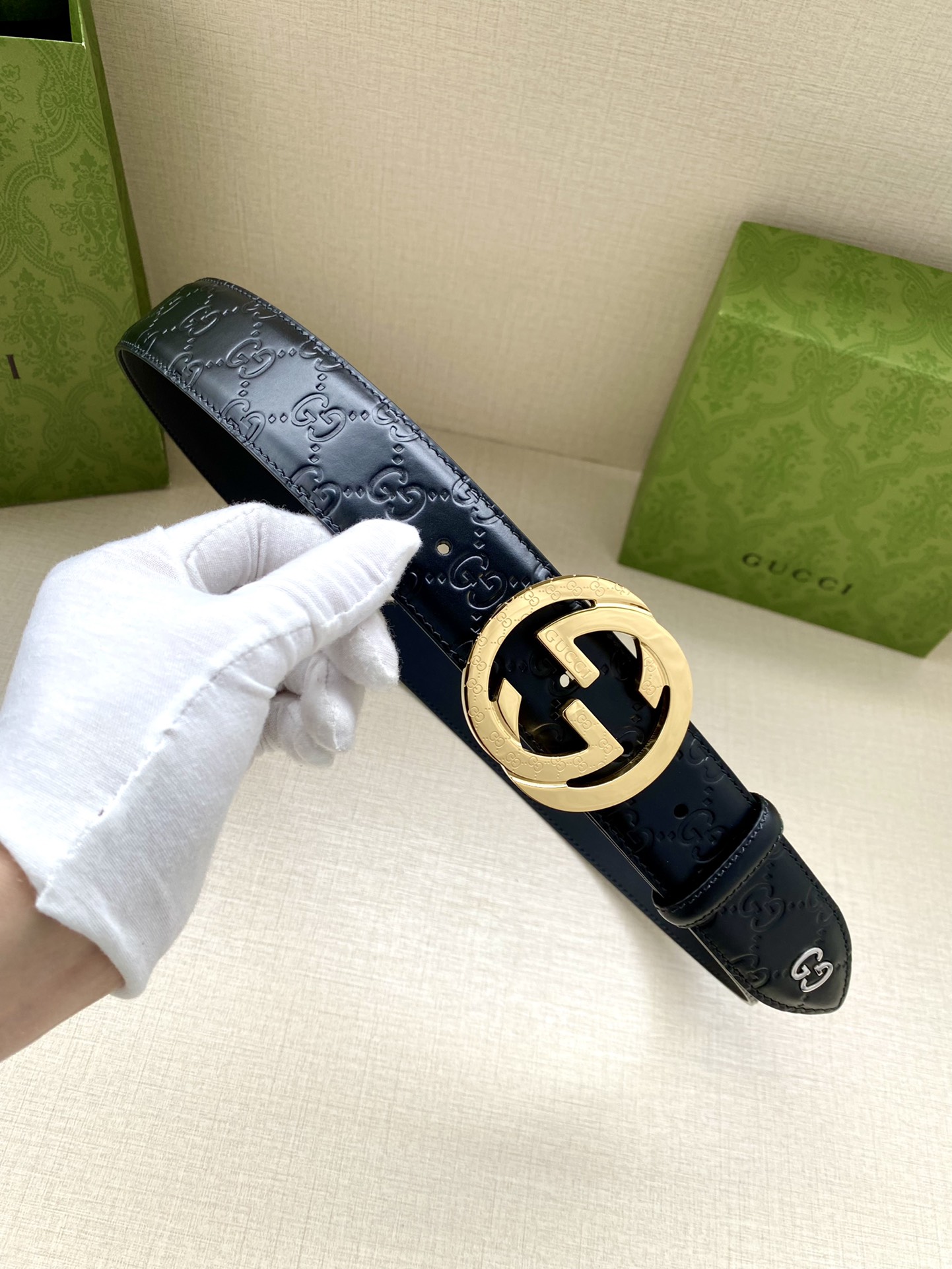 宽度4.0cmGUCCI互扣式双G带