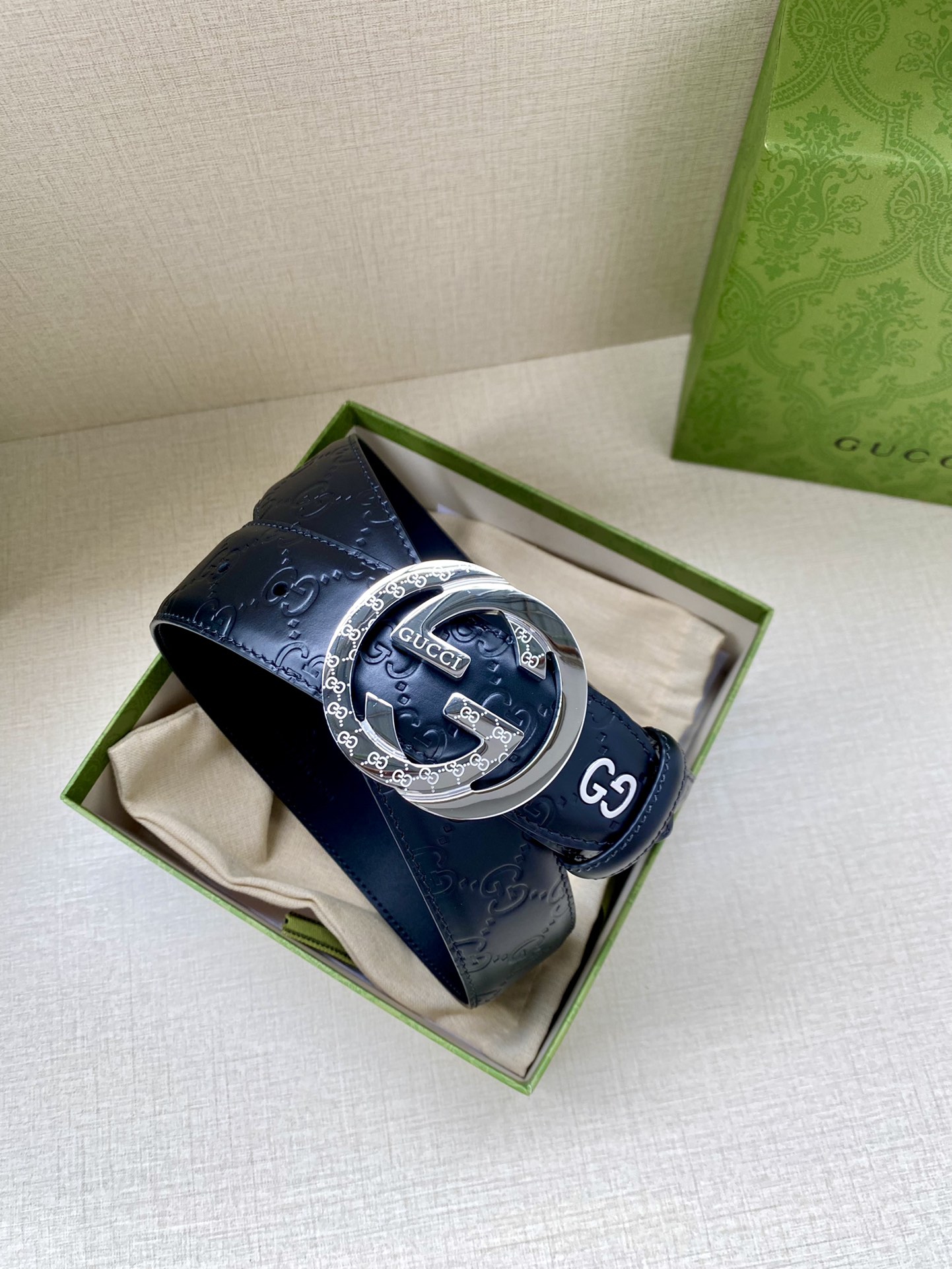 宽度4.0cmGUCCI互扣式双G带