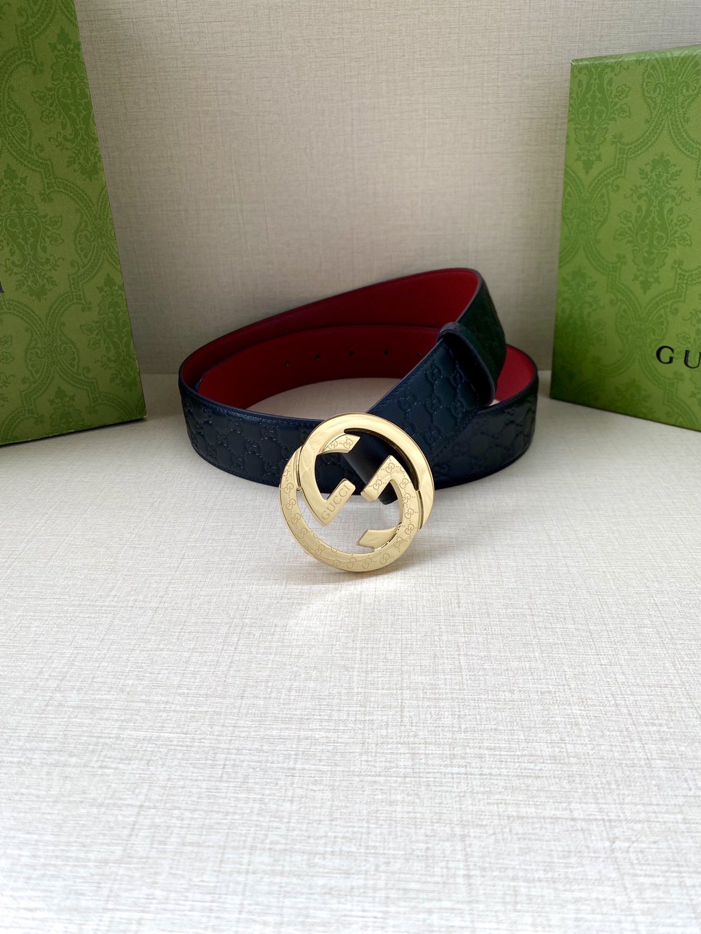 宽度4.0cmGUCCI互扣式双G带
