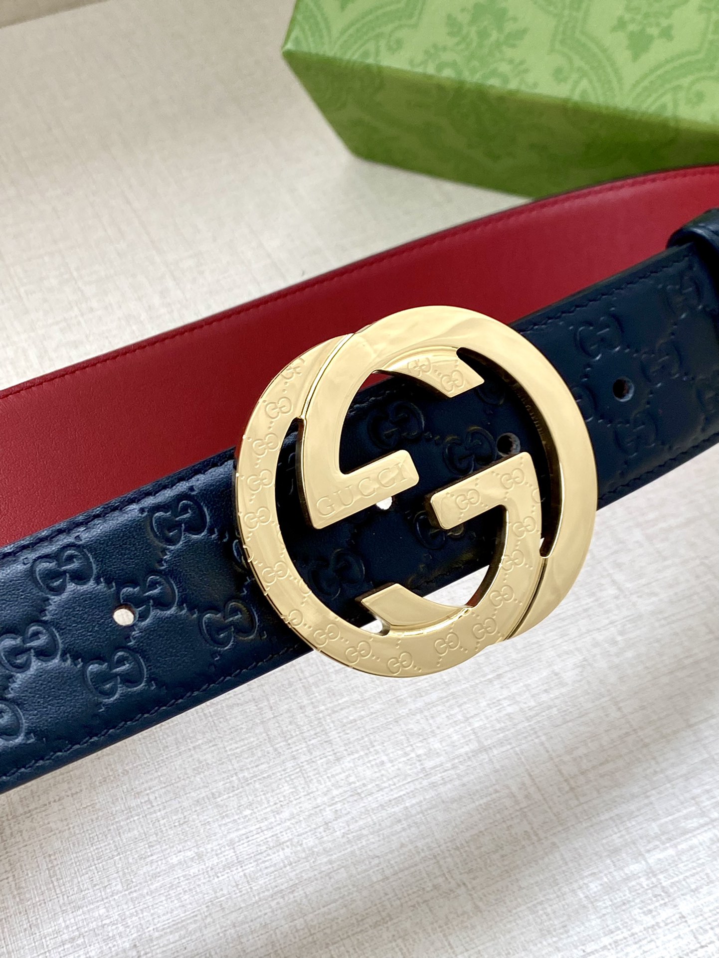 宽度4.0cmGUCCI互扣式双G带