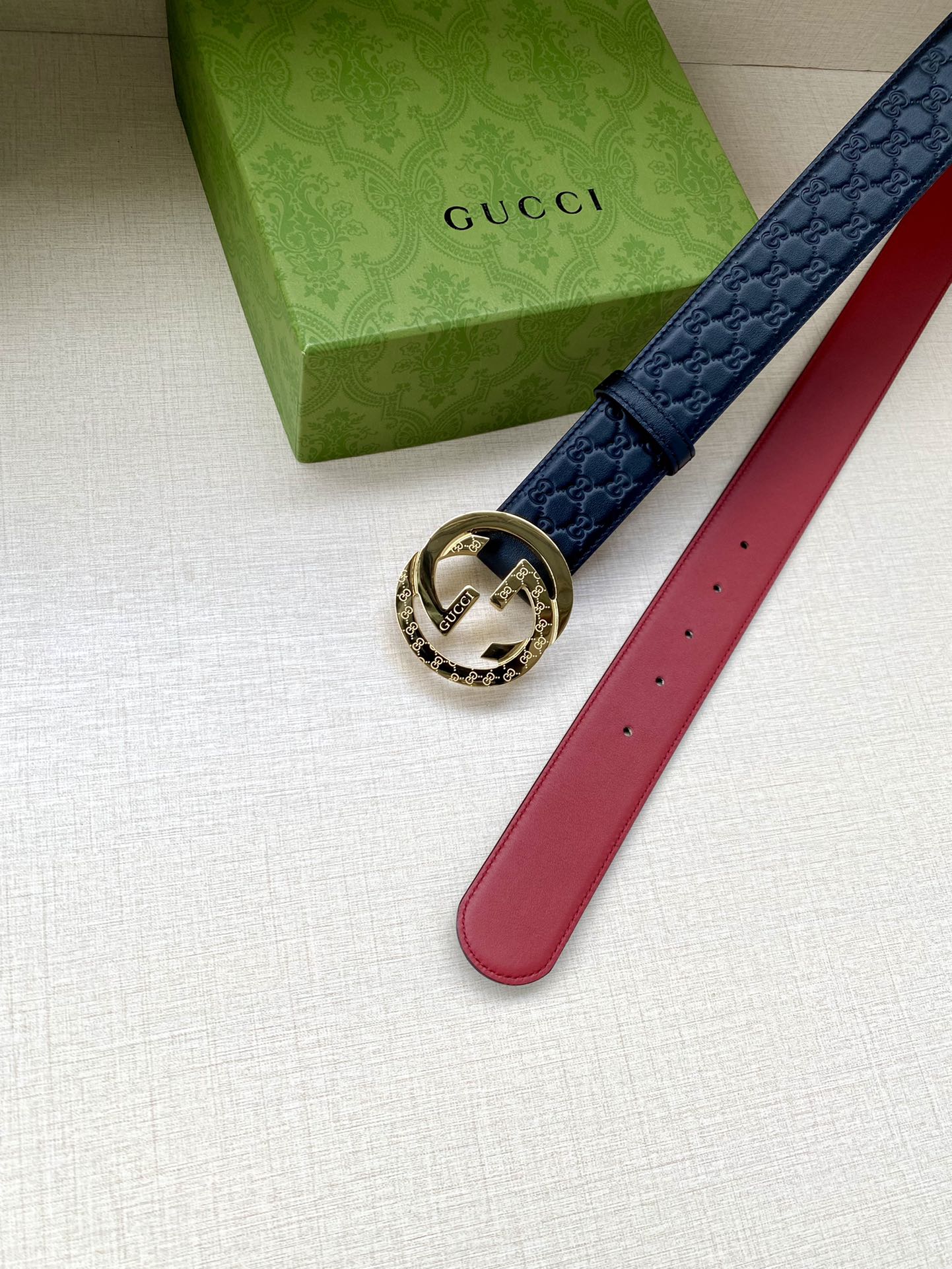 宽度4.0cmGUCCI互扣式双G带