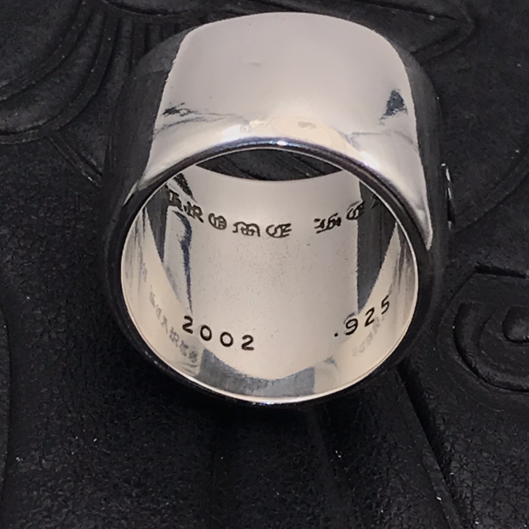 Chrome Hearts 高版本克罗心超大号守护者戒指， 手写体刻字，7-11号