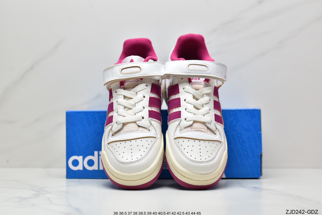 240 阿迪达斯Adidas三叶草 Originals Forum 84 Low 罗马系列魔术贴低帮复古系带百搭休闲运动板鞋 GV9114