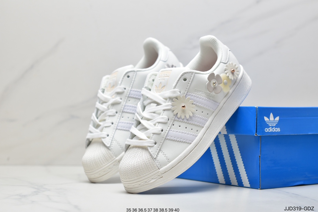 130 阿迪达斯adidas三叶草 Originals Superstar”White/Black/Gold”贝壳头经典百搭休闲运动板鞋